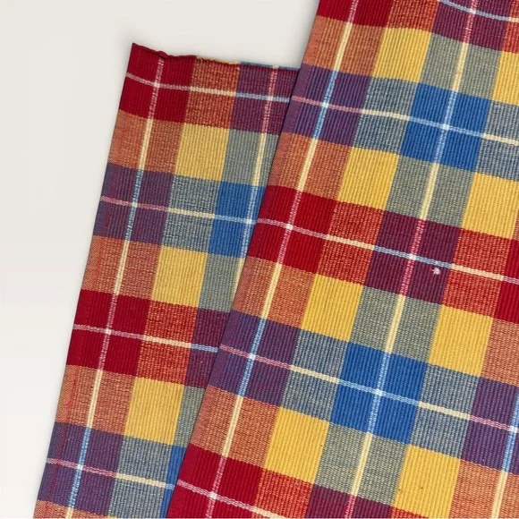 Crate&Barrel Multicolor Plaid Placemats Set of 4 - Picture 2 of 6